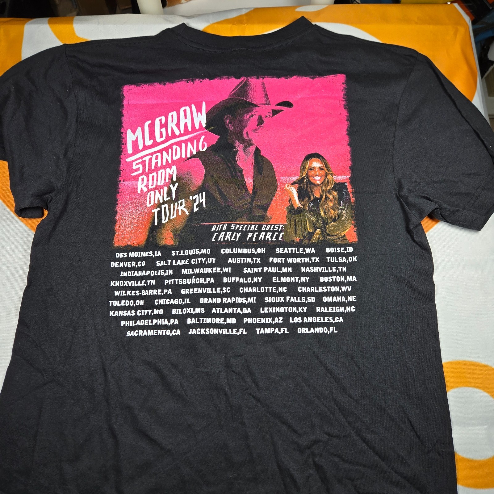 Tim McGraw Standing Room Only Tour 2024 T-Shirt Black Multiple Sizes