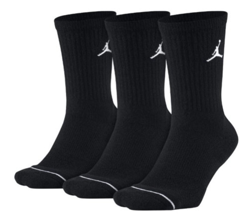 Authentic JORDAN Crew Socks / 3 Pack-3 Pairs / Men’s Size 8 -12 / BLACK / NWT