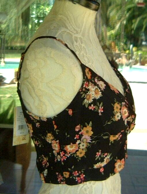 New Front Knot Elastic Back Adjustable Straps Shorty Top Sz XL Juniors