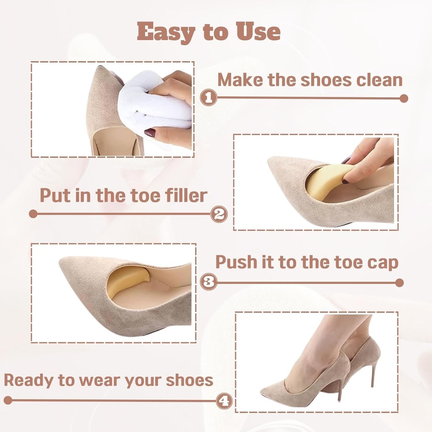 Shoe Filler Inserts Adjustable Shoe Fillers Foot Brace Shoe Pads Toe Cushions