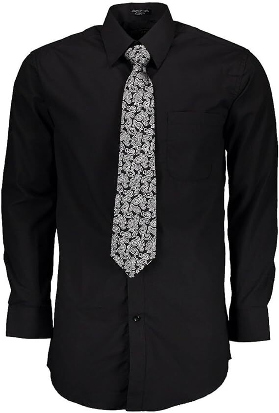 Men’s Dress Shirts With Matching (Random design) Tie Set Cotton Blend Shirt Set