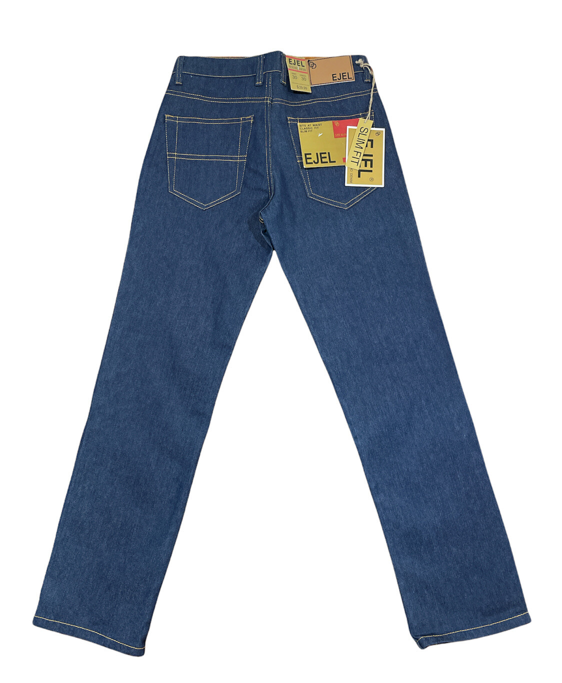 EJEL Slim Fit Straight Leg Dark Blue Contrast Stitch Unisex Jeans 30×30