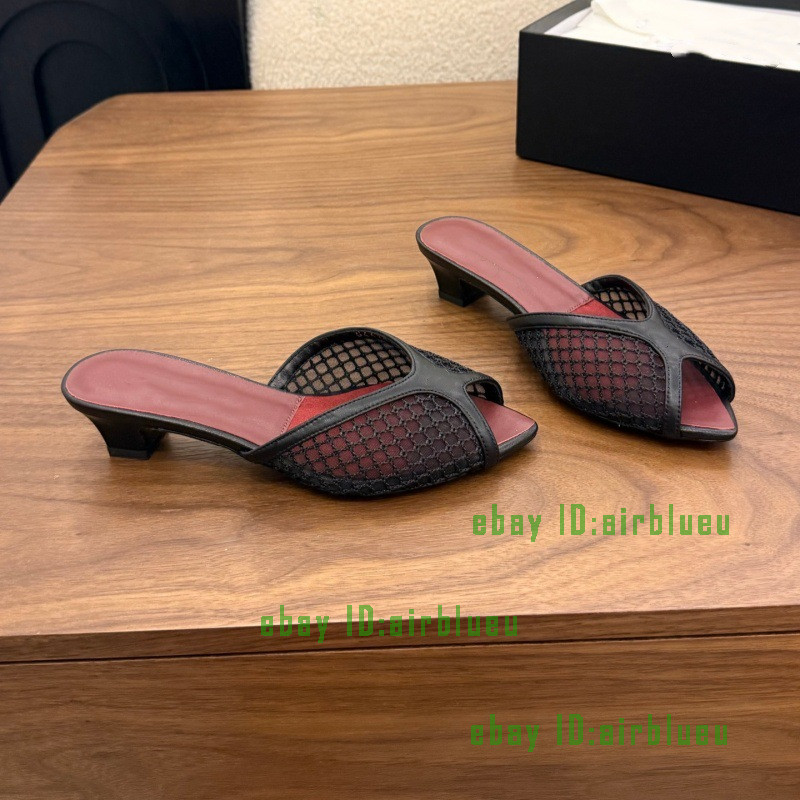thick-heeled slippers 2026 summer hollow fishmouth high-heeled slippers 35-41