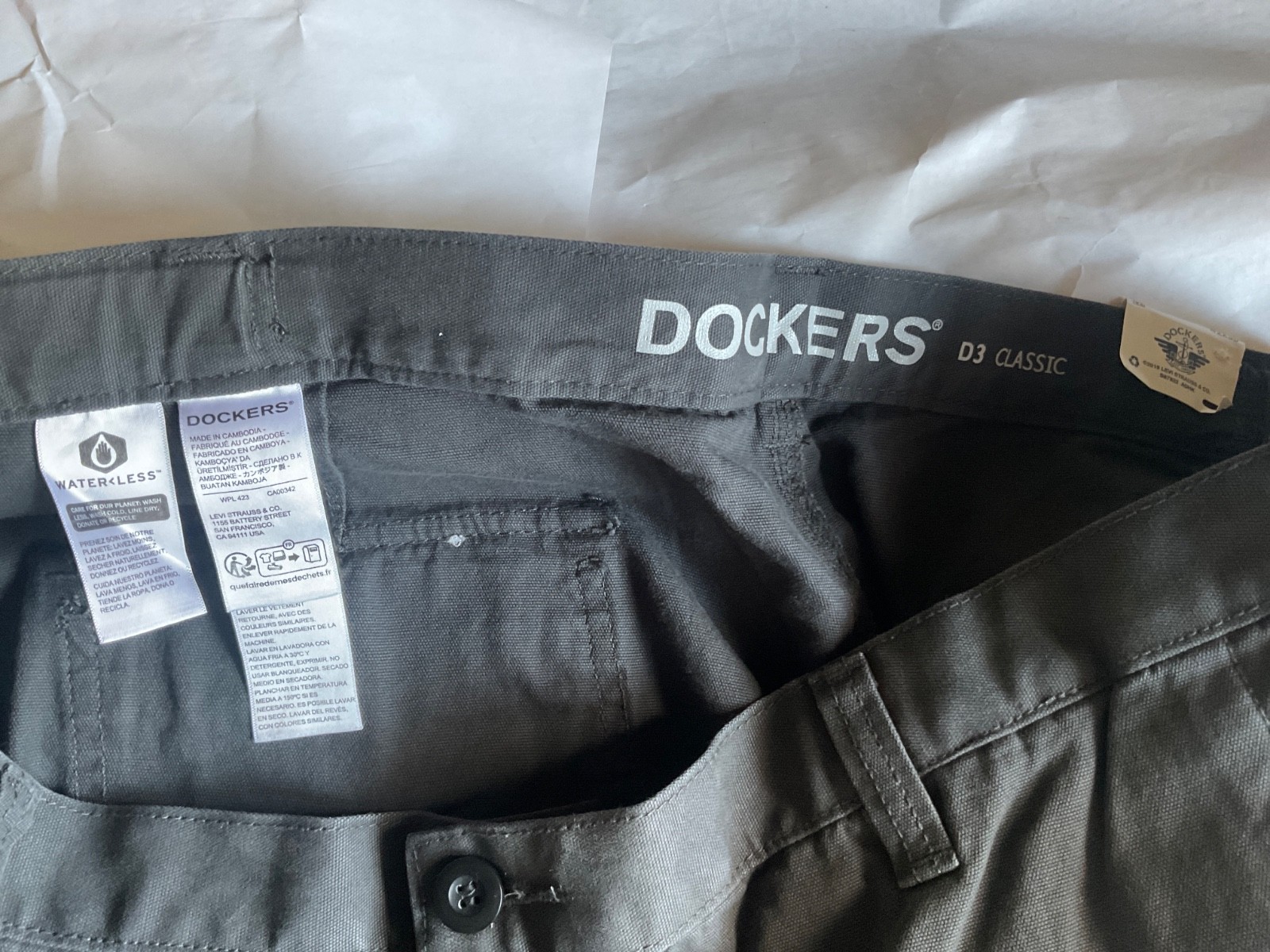 Dockers Comfort Cargo Classic Fit Pant Dark Gray New Men 42 x 30 Comfort Waist