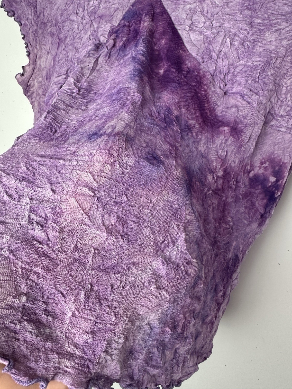 Vtg Y2K Babydoll Top Purple Crinkle Mesh Stretch Whimsigoth Fairy Grunge 90s 1X