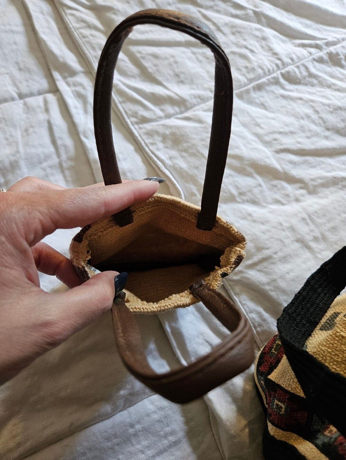 Vintage El Paso Saddle Blanket Co. Kokopelli Southwest Tote Bag & Pouch Set Boho