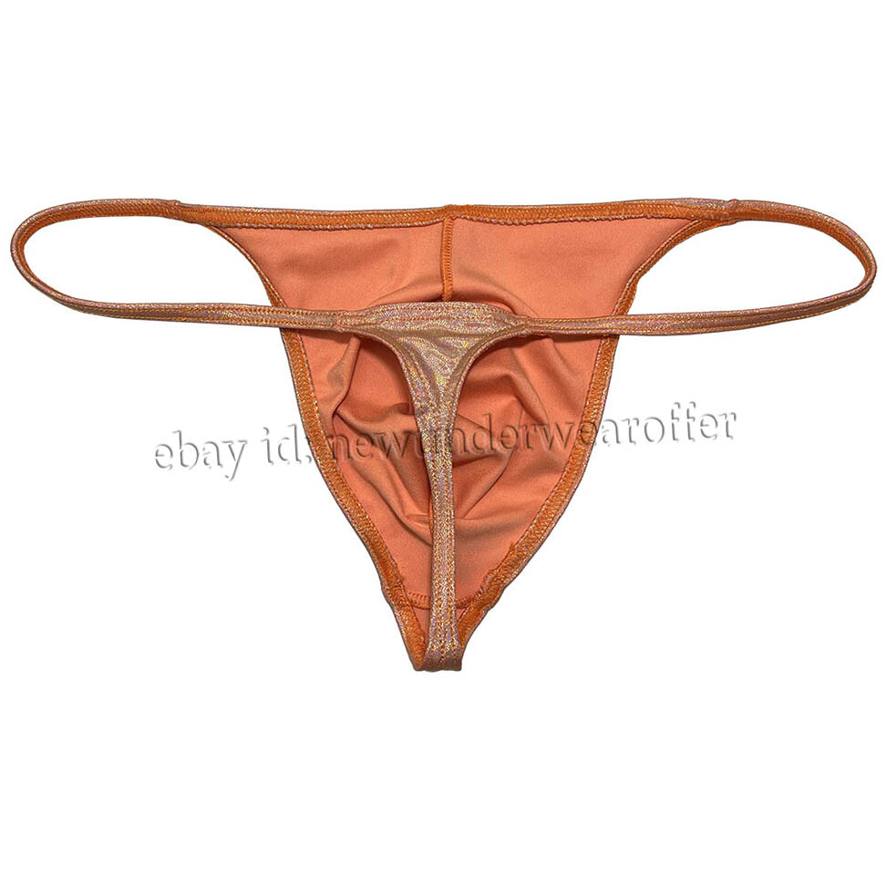 Men Shiny Bikini Thong Underwear Low-rise G-string Bulge Pouch T-back Jockstrap