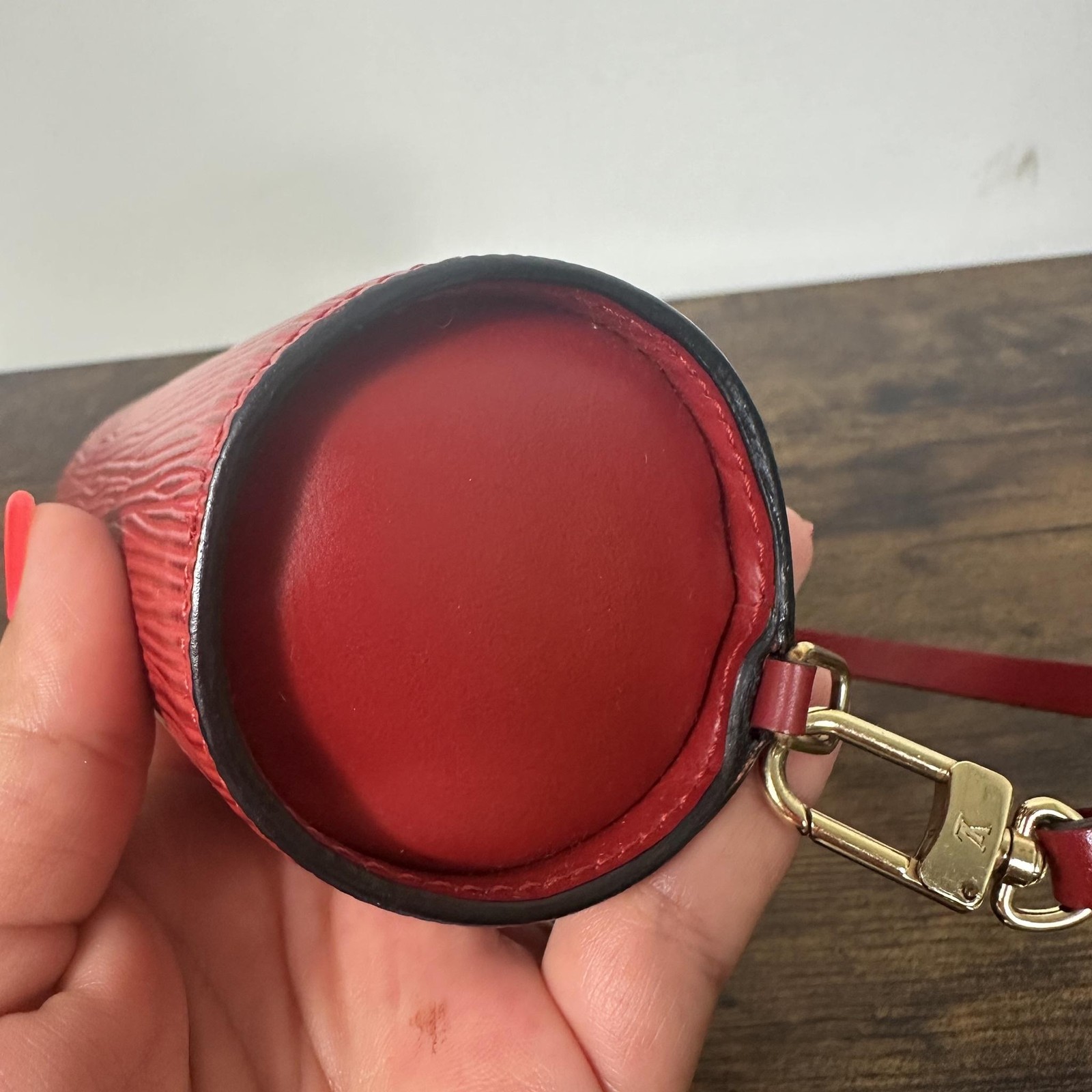 Louis Vuitton Vintage Mini Papillon Shoulder Bag Womens Red Epi Leather France
