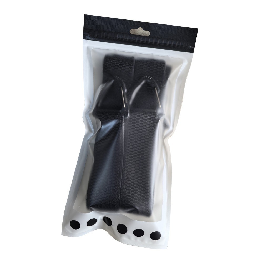 Mens Suspenders with 4 Snap Hooks Big and Tall Heavy Duty X-Back 3.8cm (Black)