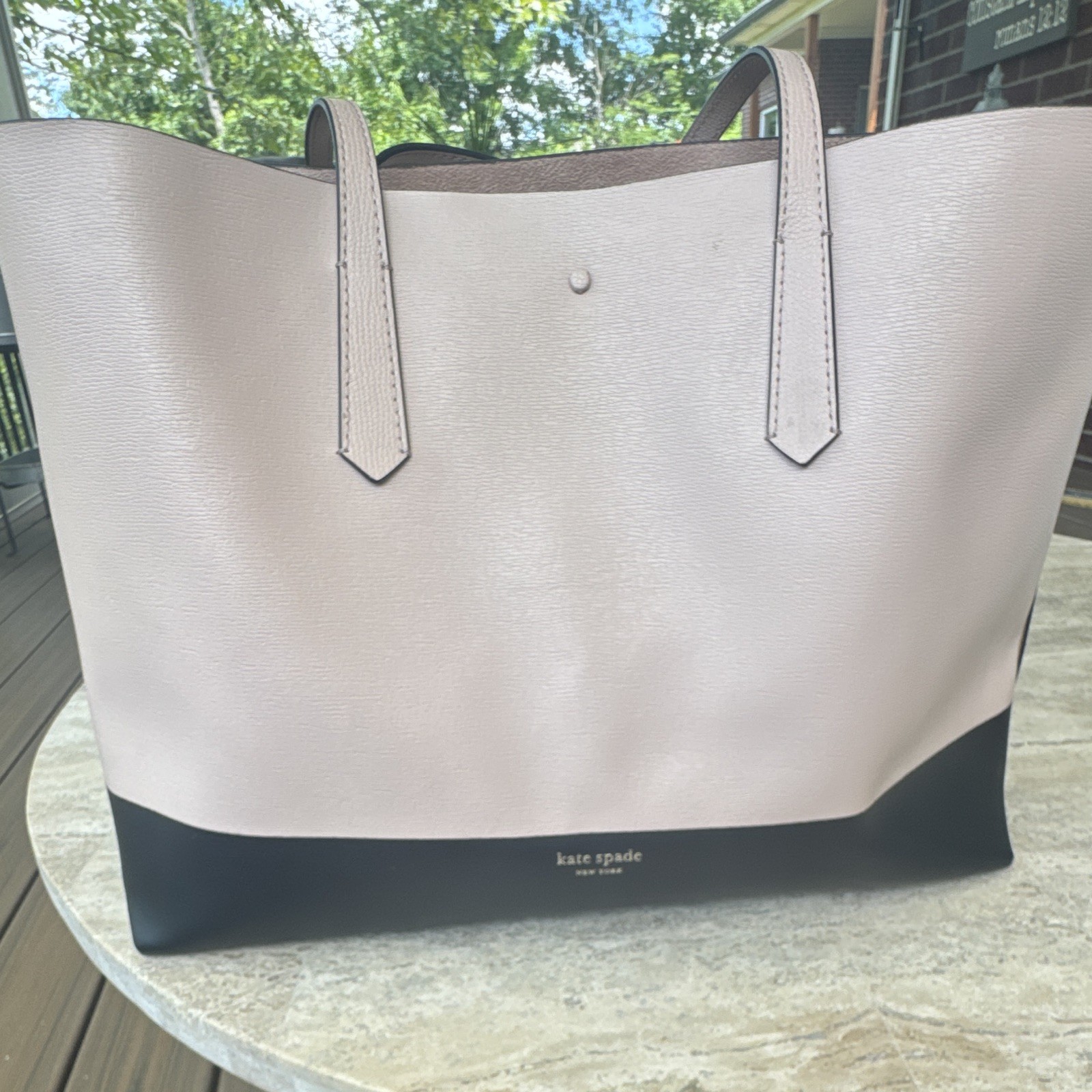 kate spade new york Minnie Mouse Colorblock Tote w/ Detachable Pouch Pink/Black