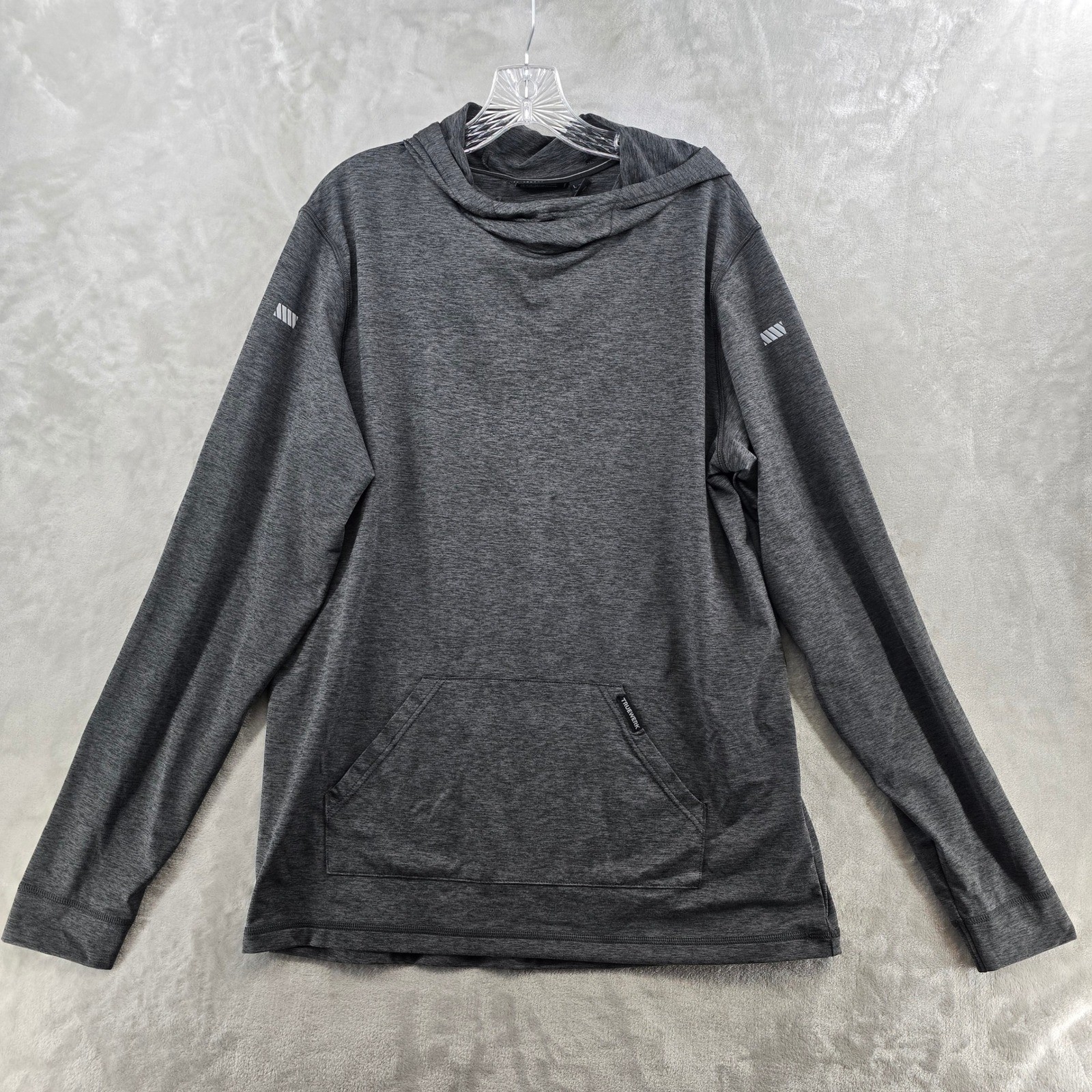 Truewerk B2 Hoodie Mens Large Gray Heathered Long Sleeve Performance Workwear