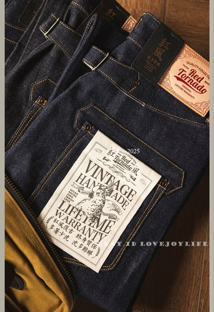Red Tornado Vintage 16.5oz Men Jeans Shrink To Fit Denim Selvage Button Fly