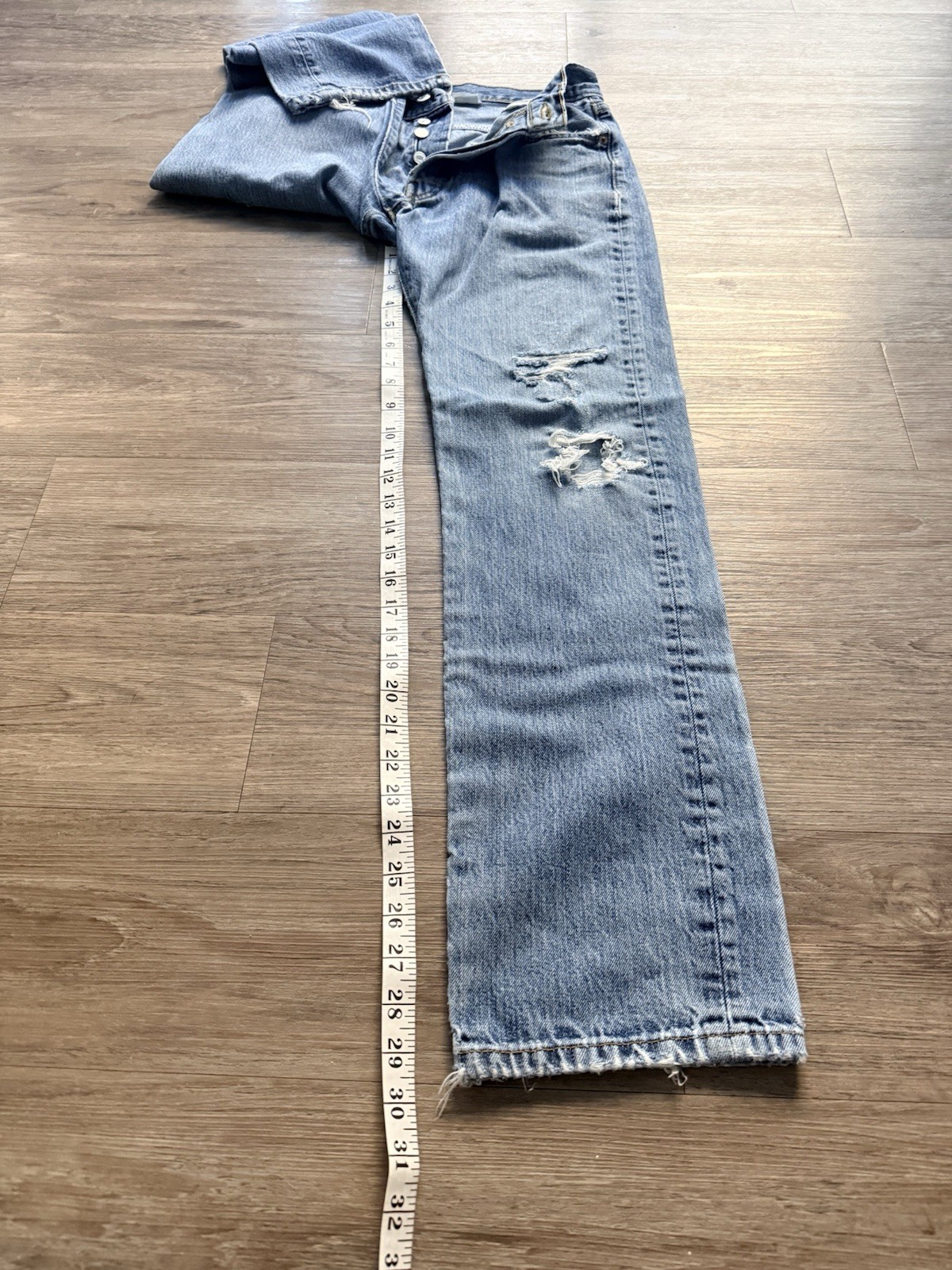 Vtg Y2K Levis 501 Jeans Thrashed Distressed Faded Grunge Skate 90s Grunge 30×29