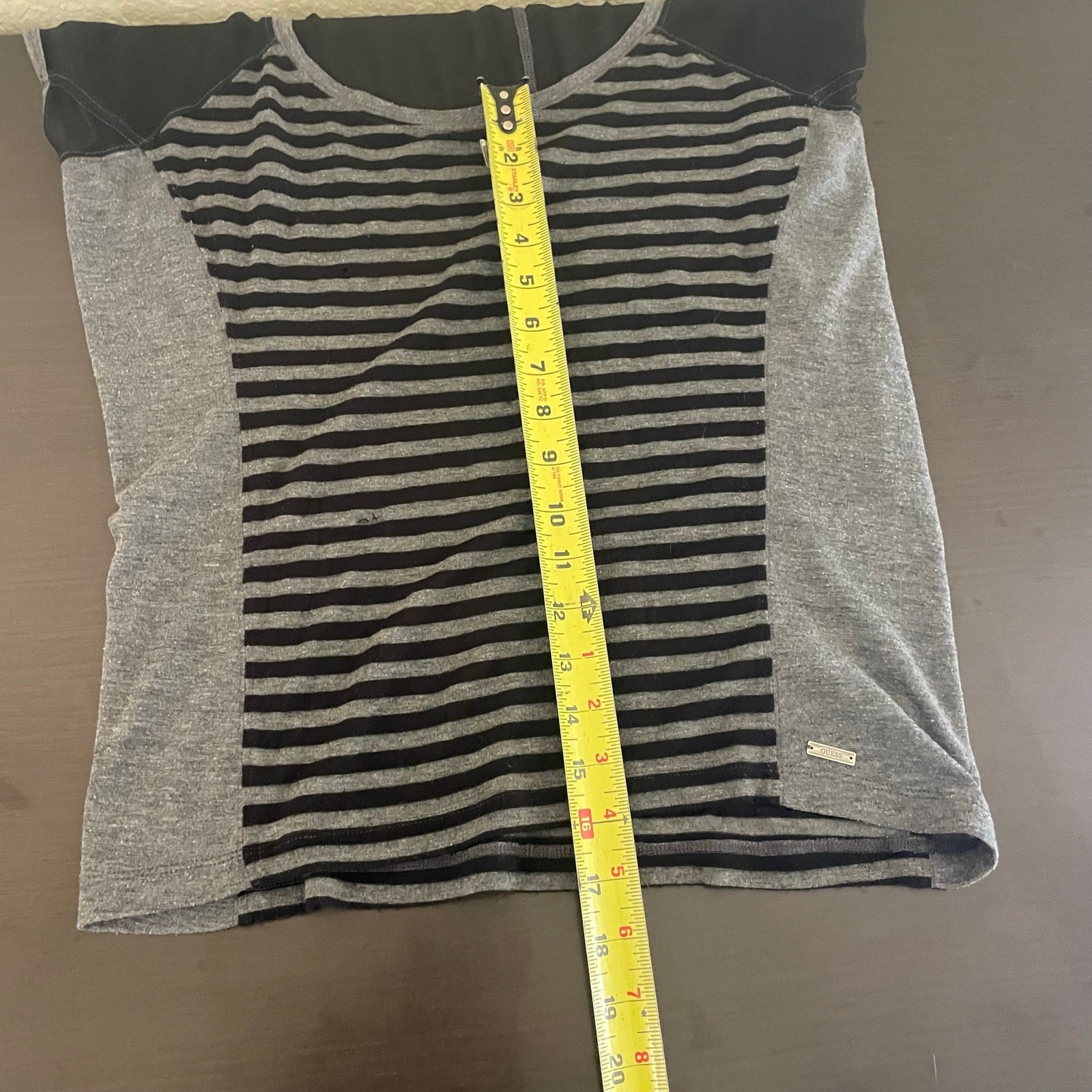 Black and grey striped guess top