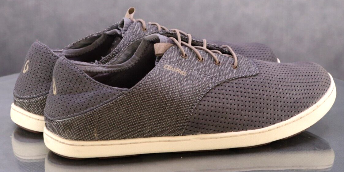 Olukai Nohea Moku $130 Men’s Knit Sneakers Shoes Size 8.5 Gray