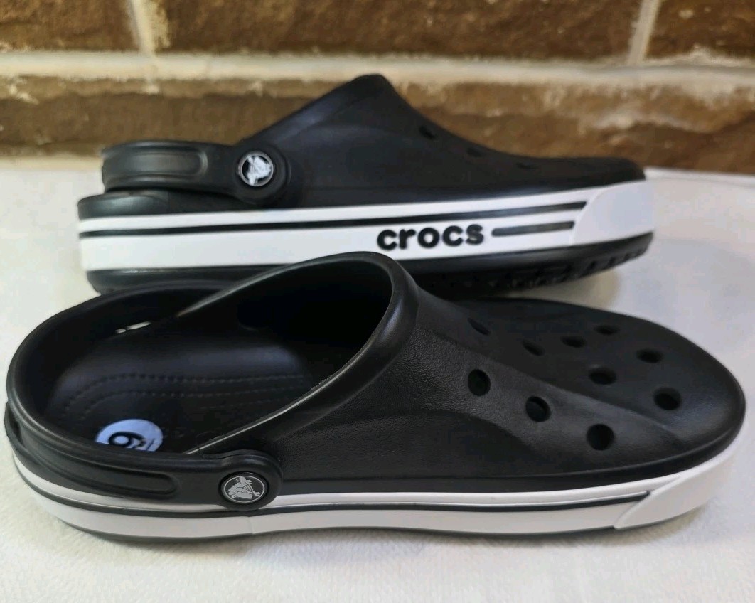 Crocs Bayaband Clogs – Unisex Black/White Sport Band – Size M9/ W 11