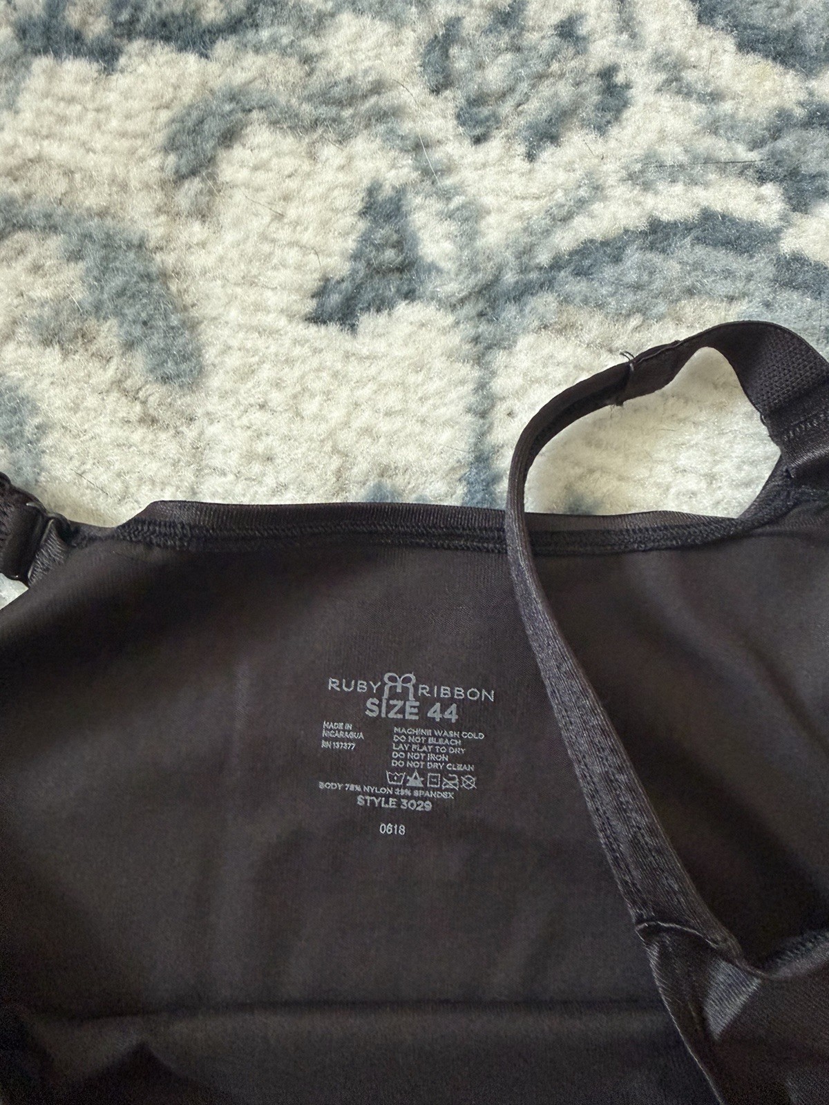 Ruby Ribbon Original Demiette Bra Black Seamless Support Size 44 Style 3029