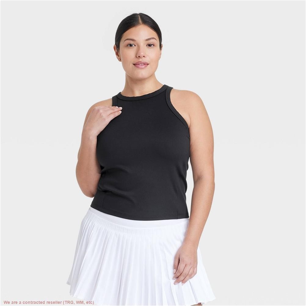 Women’s Highneck Racerback Tank Top – All In Motion Black M *SEE DEAL!!!*