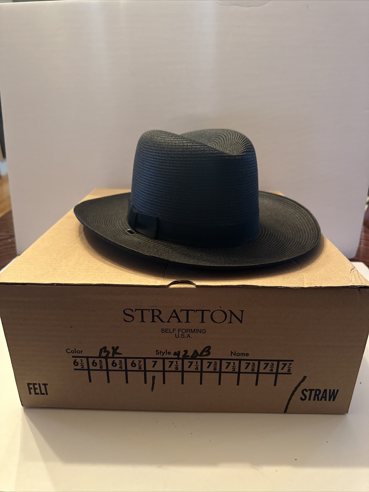 NEW Stratton Sheriff Style Straw Hat 42DB Double Brim Oval BLACK *Multiple Sizes