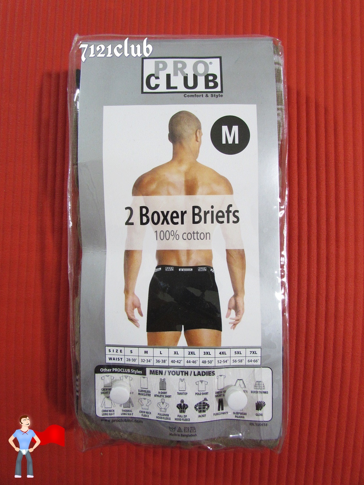 LOT 2 PRO CLUB BOXERS BRIEFS PROCLUB MEN’S UNDERWEAR COTTON BIG AND TALL S-7XL