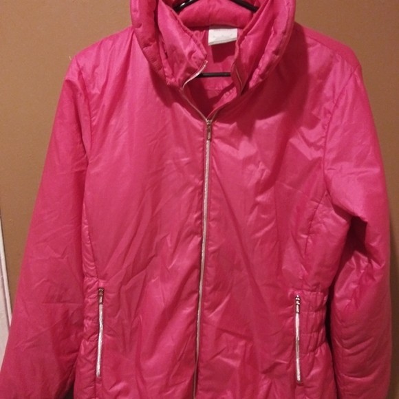 Nike Golf Hot Pink Zip up Puffer Jacket Hooded Size L EUC Returns Accepted