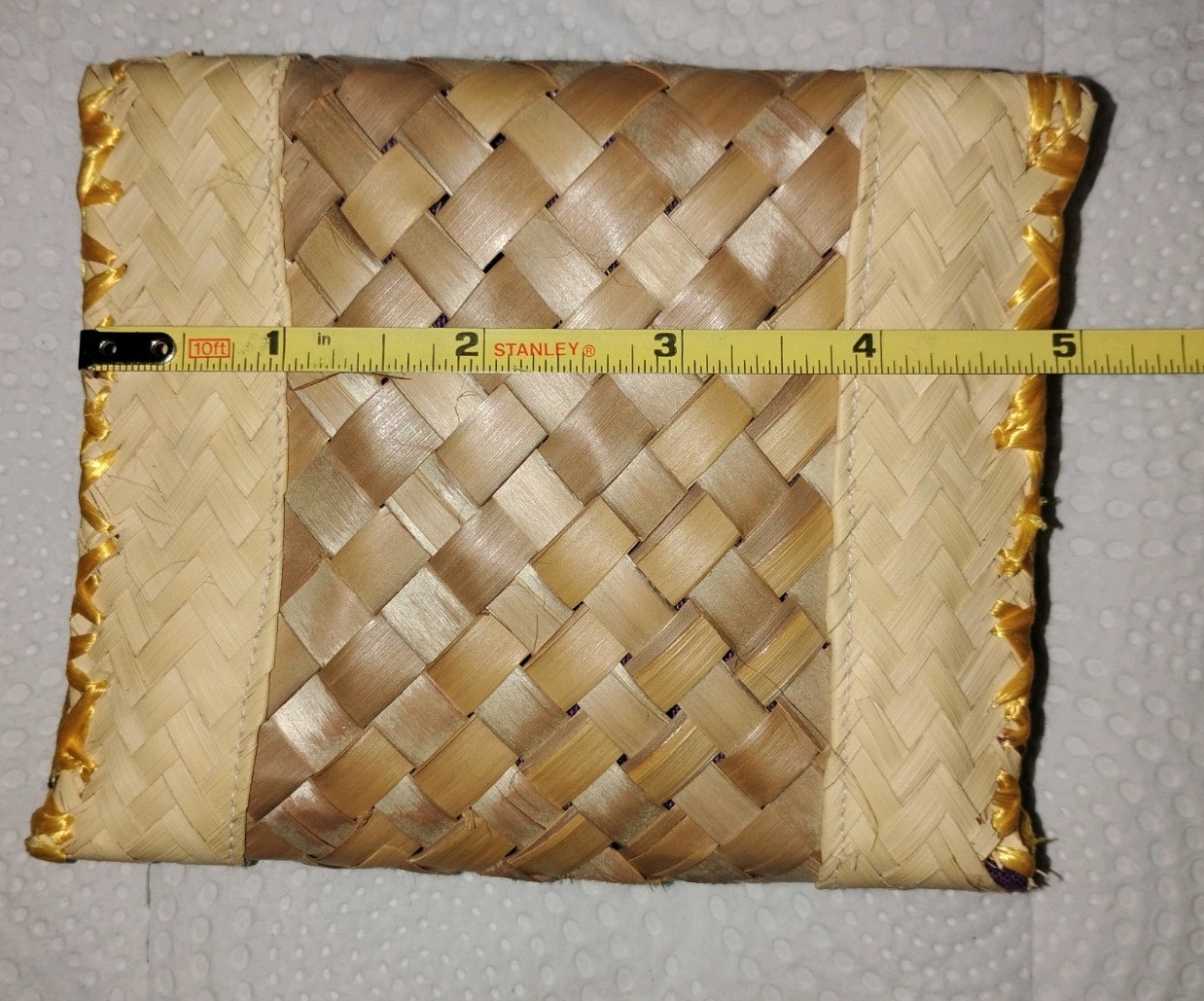Hand Woven Straw Clutch From The Bahamas Button Closure