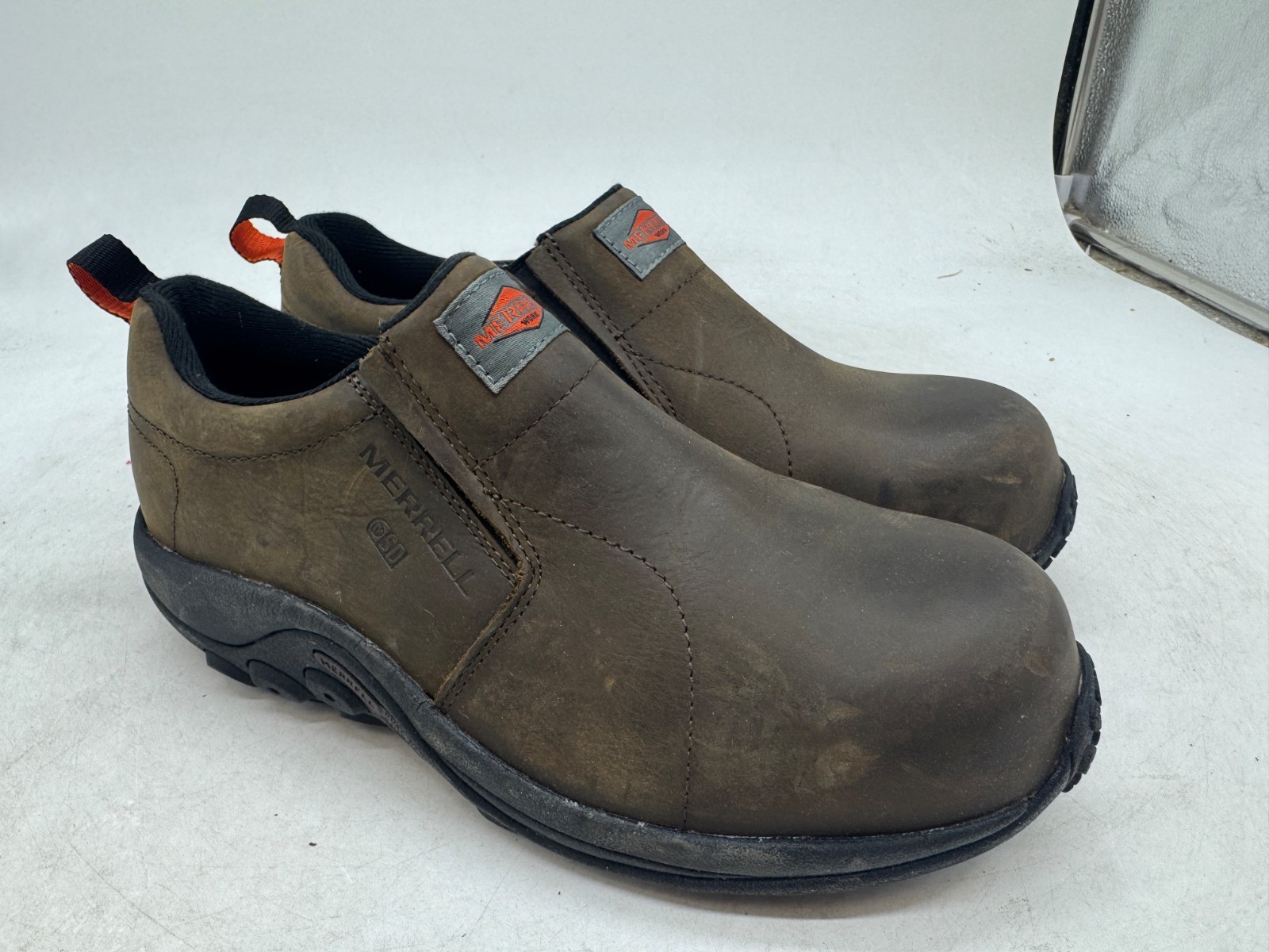 Merrell Jungle Moc Work Shoes Men’s Espresso Leather Composite Toe – 9 WIDE