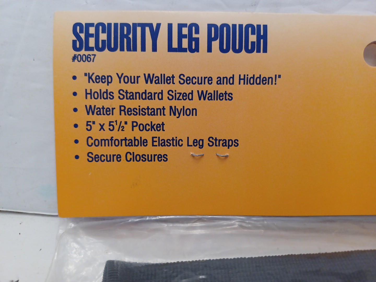 SECURITY TRAVEL/VACATION Leg Wallet Pouch Standard Wallets NEW IN PACK FREE SHIP