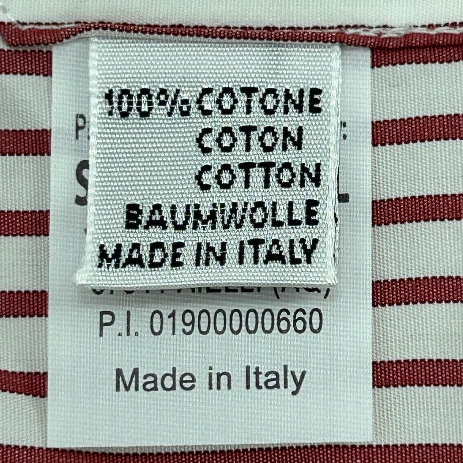 Cordone Fatto A Mano Italy Dress Shirt Men’s Size 18/45 Red White Stripes