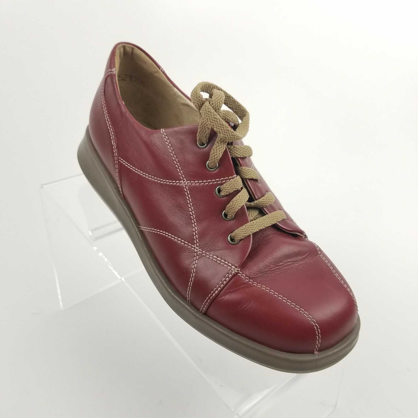 Theresia M Shoes Flats Lace Up Red Leather Womens Size US 5.5