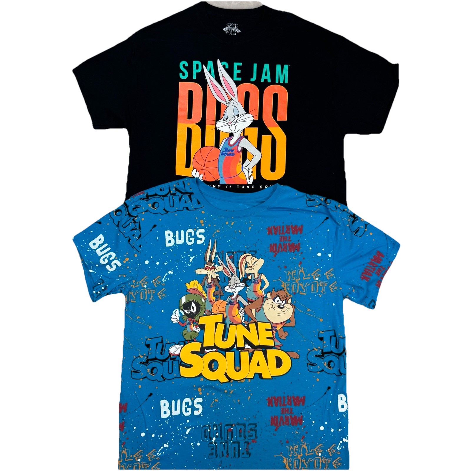 XL Space Jam Tune Squad All Over Print Tee Mens Taz Marvin Looney Tunes Bugs