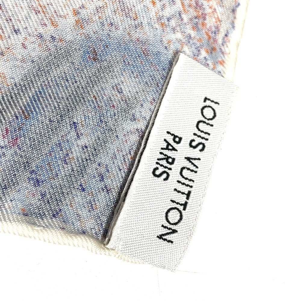 LOUIS VUITTON Logo Scarf Blue Unisex Used Japan