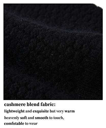 Slouchy Beanies for Women Winter Soft Warm Cashmere Hat Skull Cap Ladies Black
