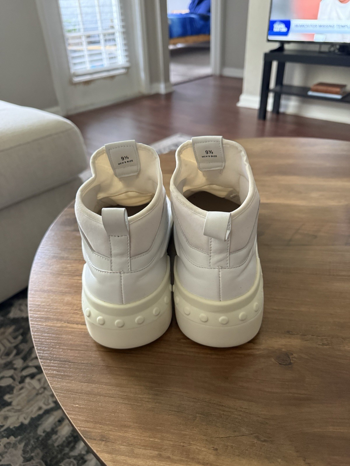 Tod’s No_Code Men’s White Leather High Top Sneakers T-Logo Perforated