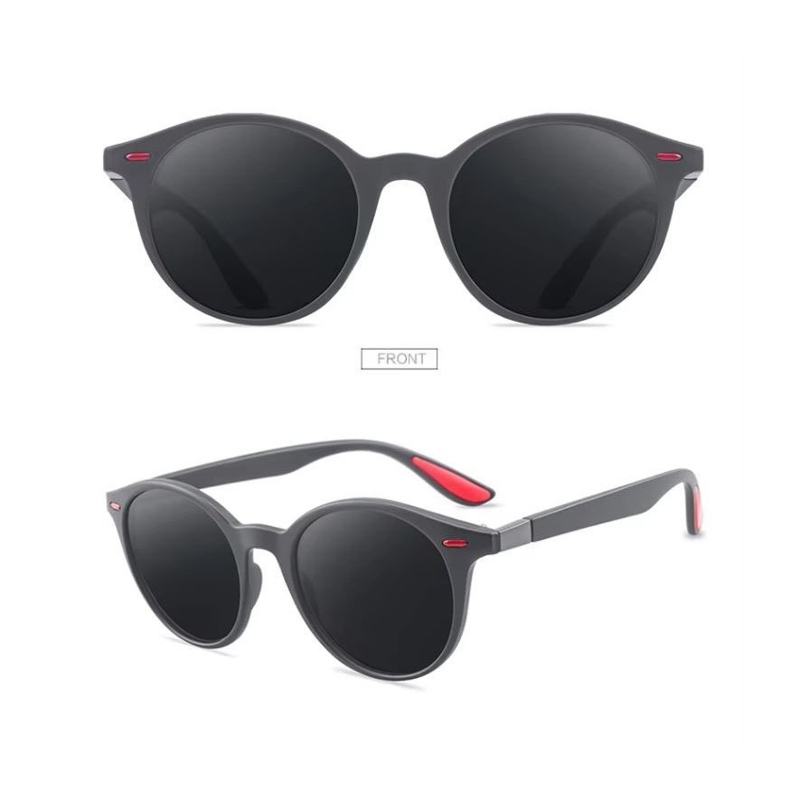 Polarized Round Sunglasses Matte Gray Acetate Frame TAC Resin Lenses Lentes 2026