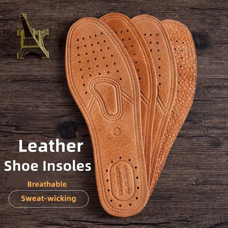 Real Cowhide Insole Leather Shoes Boots Shoe Inserts Soft Breathable Deodorant A