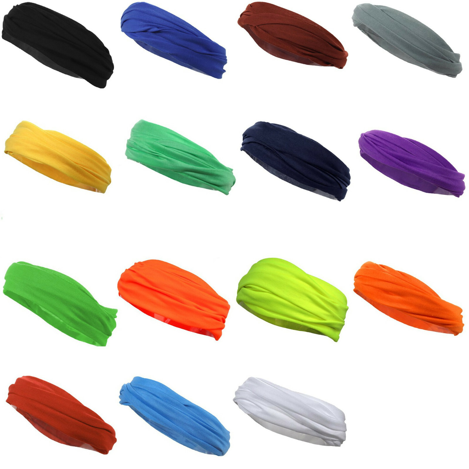Women Yoga Sports Sweatband Wide Headband Stretch Elastic Hair Band Headwrap