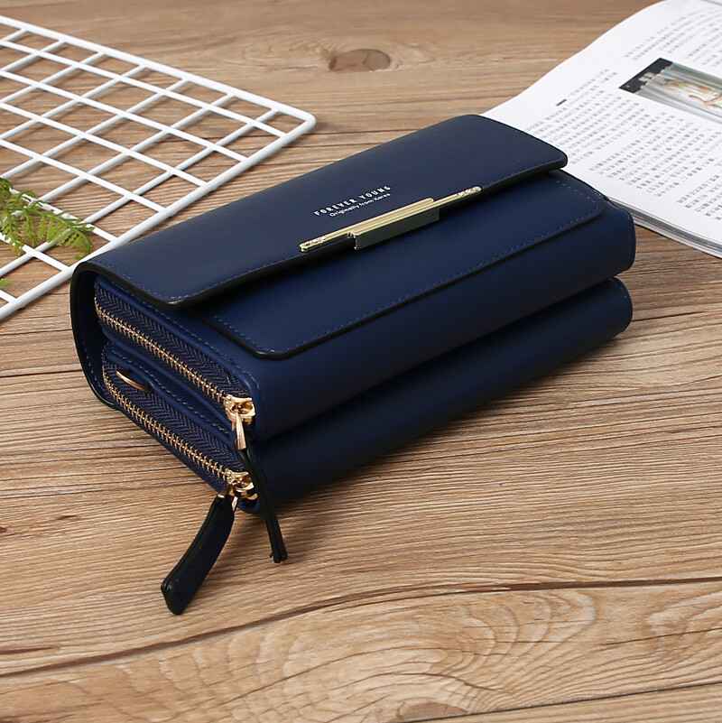 Large Capacity Women’s Zipper Shoulder Bag Crossbody Bag Cell Phone Bag Wallet
