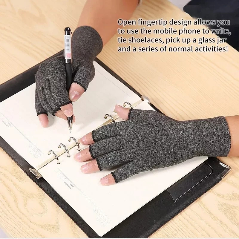 Fingerless Anti Arthritis Compression Gloves Cure Pain Relief Brace Hand Support