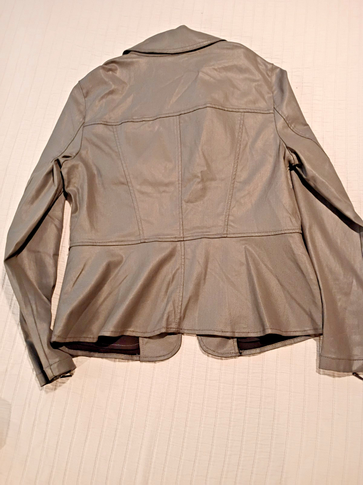 WHITE HOUSE BLACK MARKET WHBM women’s Zip up biker jacket GRAY Size 12 NEW NWT