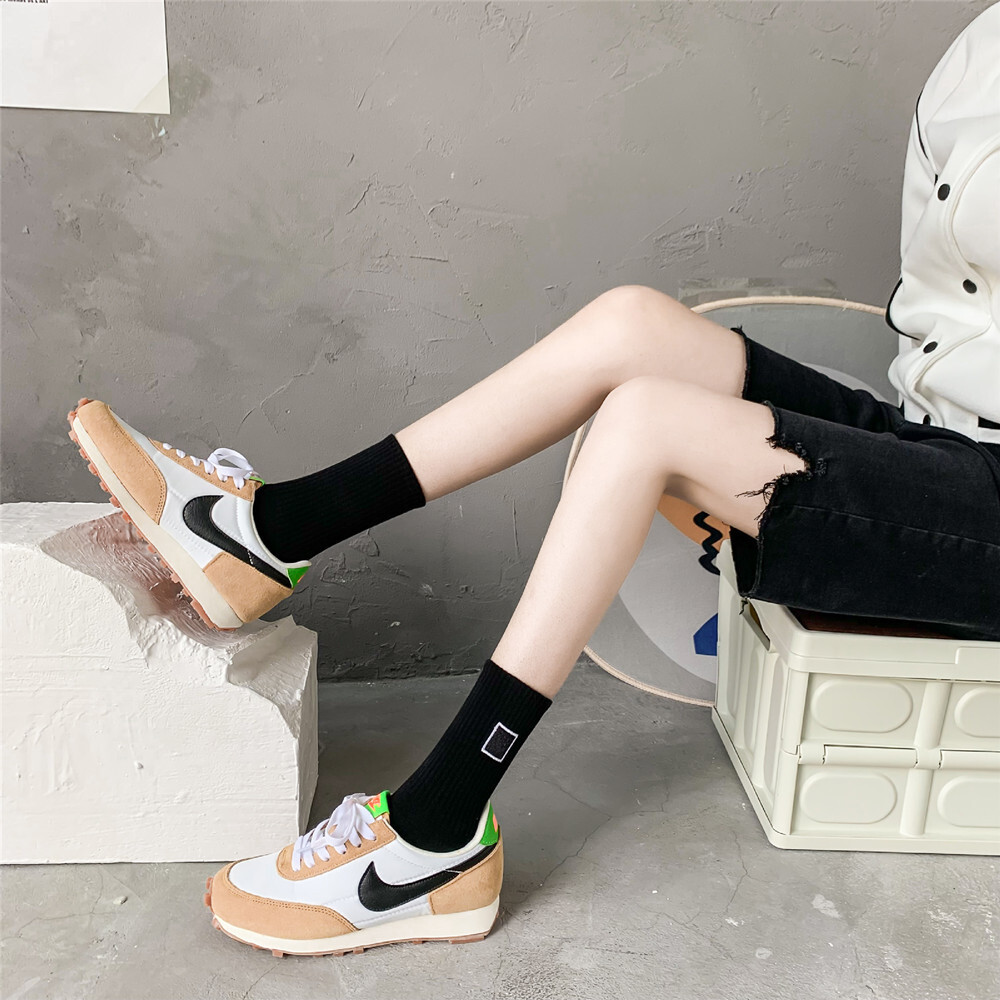 Women Men Cotton Athletic Sports Crew Socks Striped Over Ankle Casual Classic