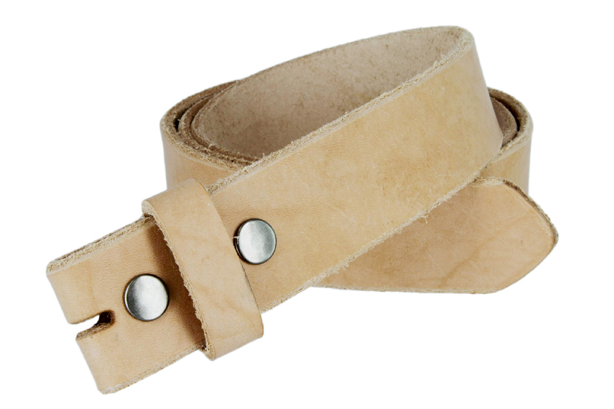 Hand Made In USA Genuine Full Leather Belt Strap Natural – UNISEX Belt Snap on