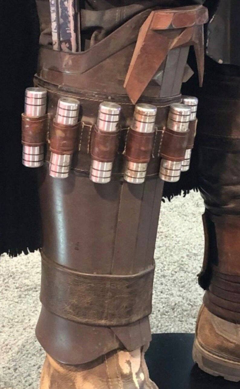 The Mandalorian Real Leather Leg Armour Package Men Cosplay Costume Prop Handmad