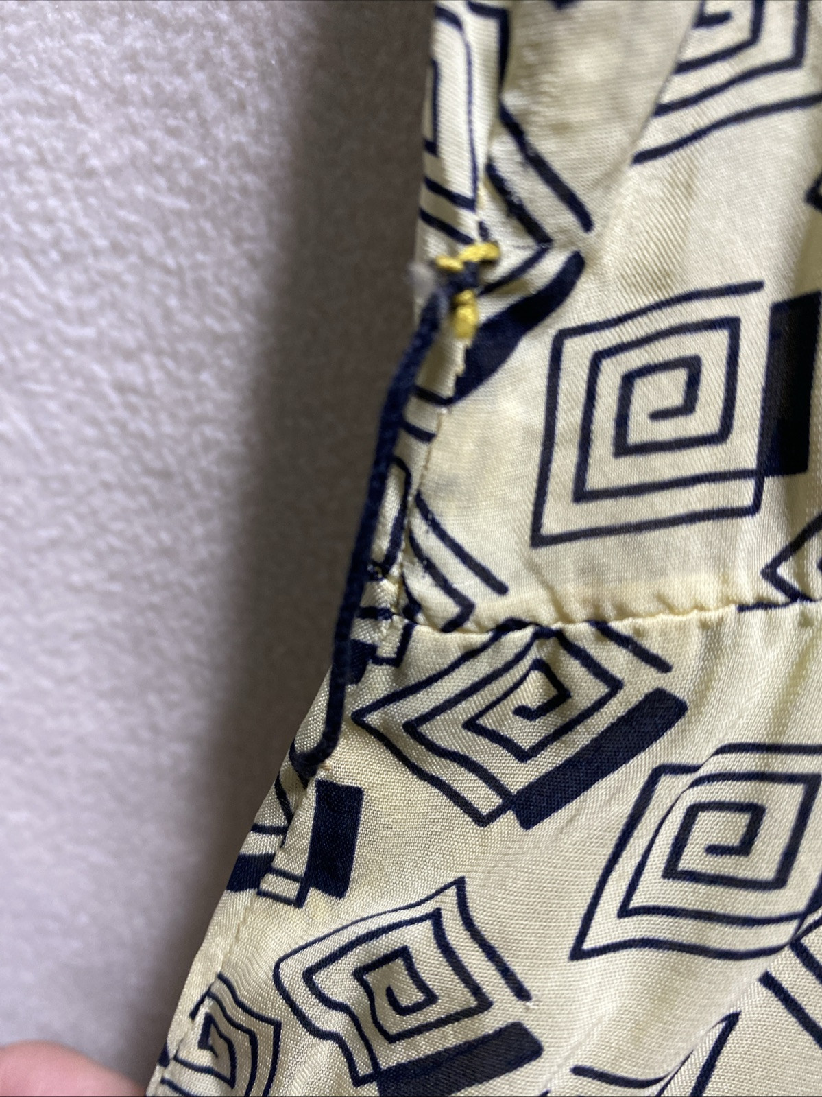 VTG 40’s GEORGIANA Geometric Print Size 14 Day Dress Zipper Snap Button *READ*