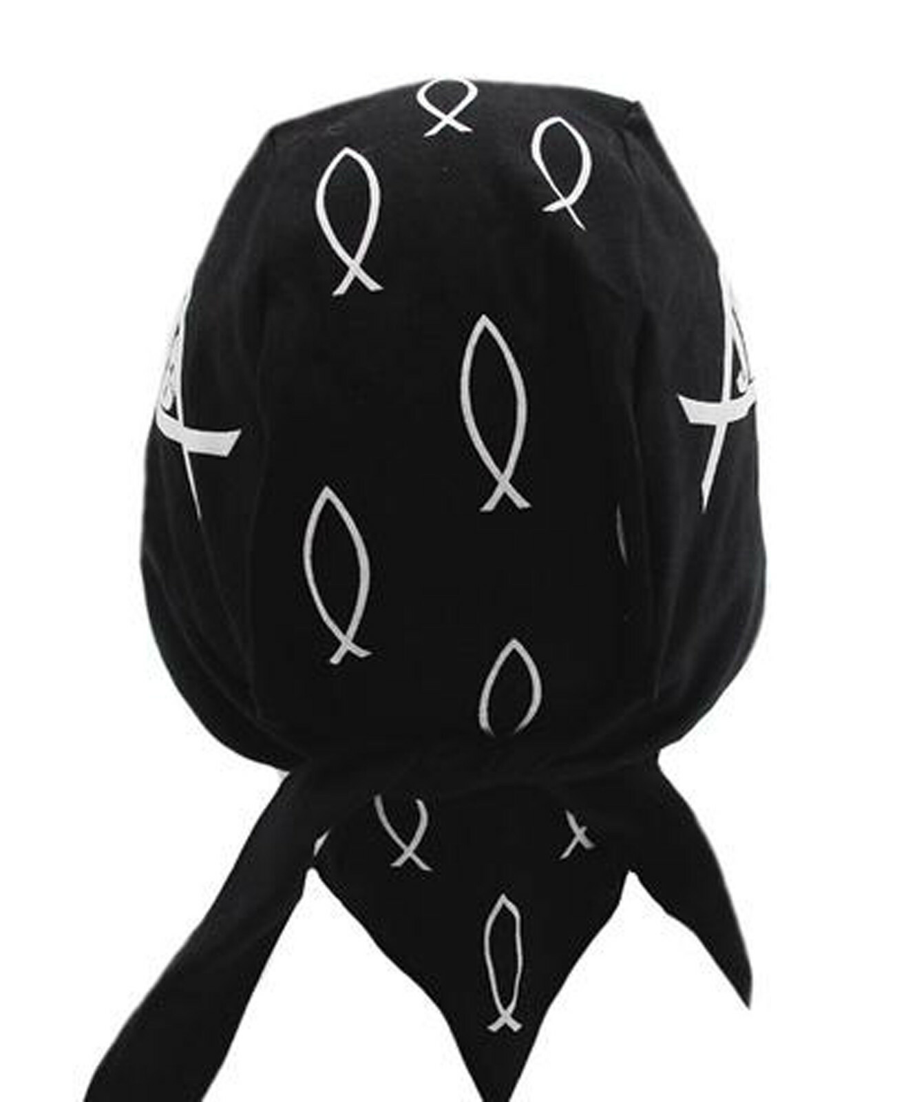 Christian Doo Rag Motorcycle Skull Cap Religious Chemo Bandana Cover Fish Symbol