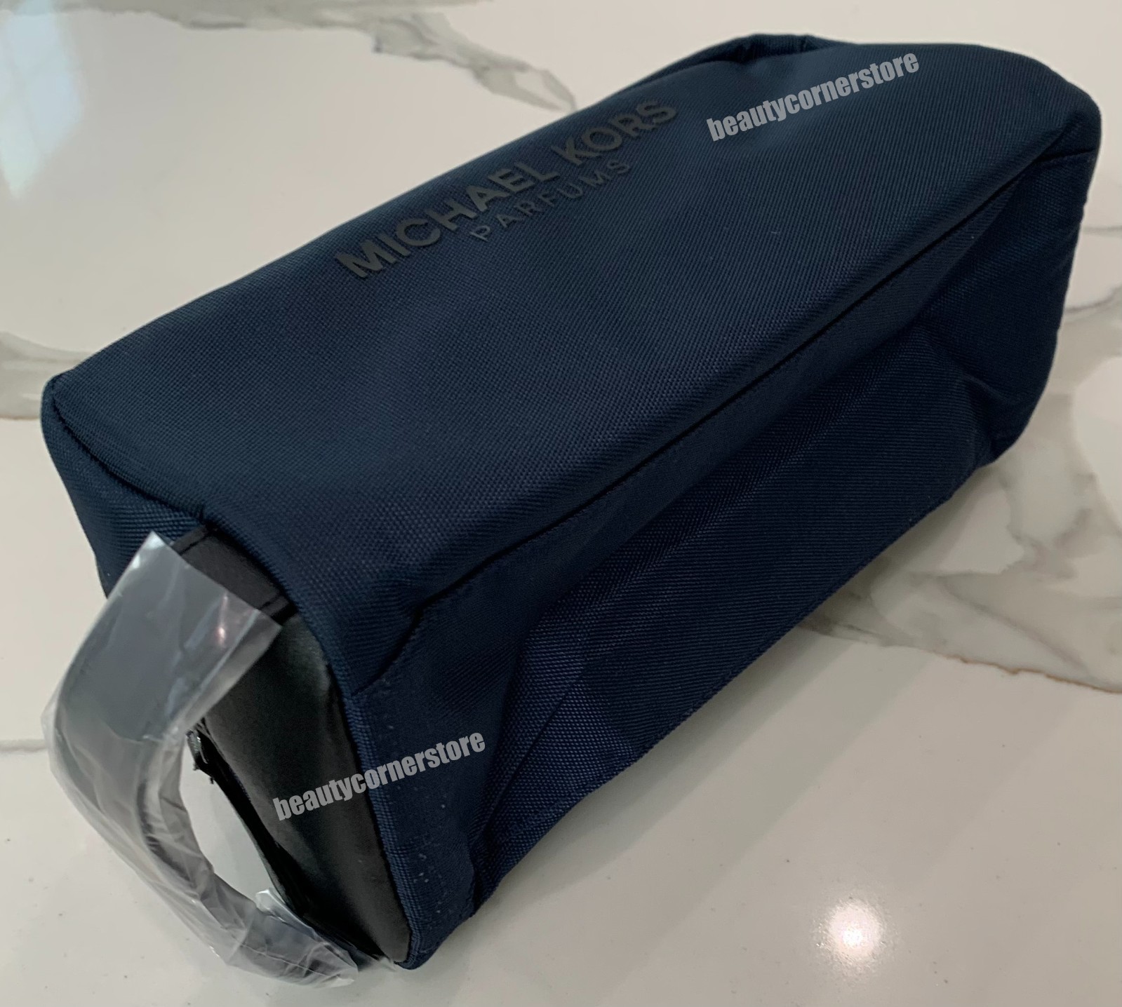Michael Kors Parfums Pouch Dark Blue Toiletry Bag Travel Shaving Dopp + Dust Bag