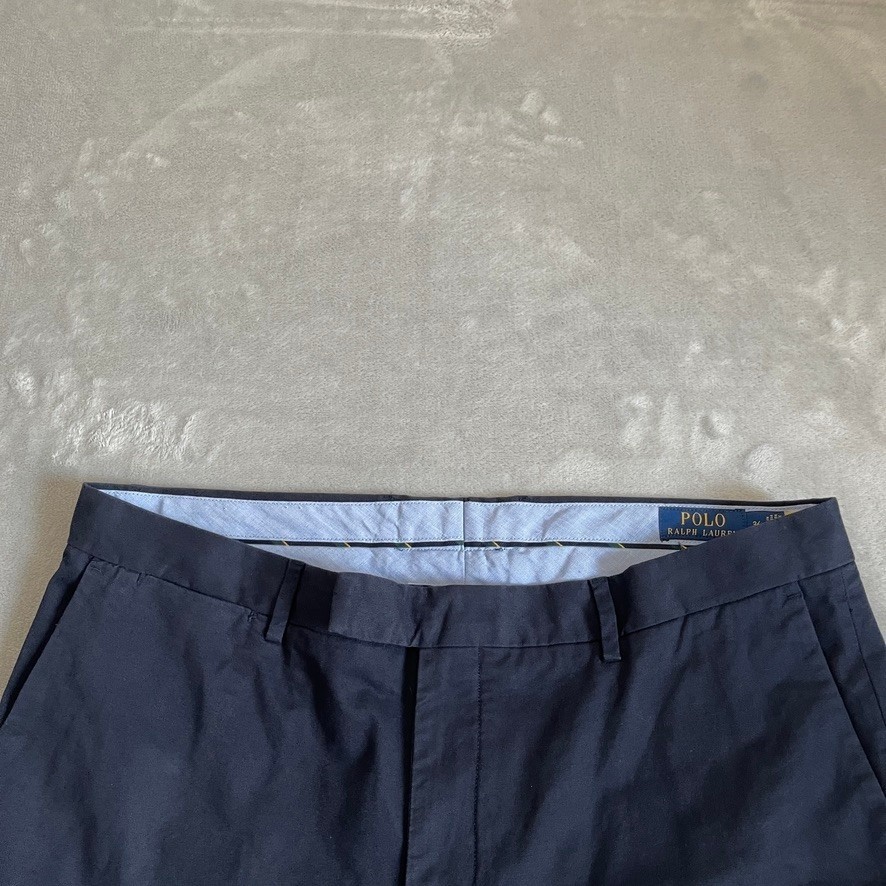 Polo Ralph Lauren Chino Shorts Mens W37 Navy Slim Stretch Flat Front 9in