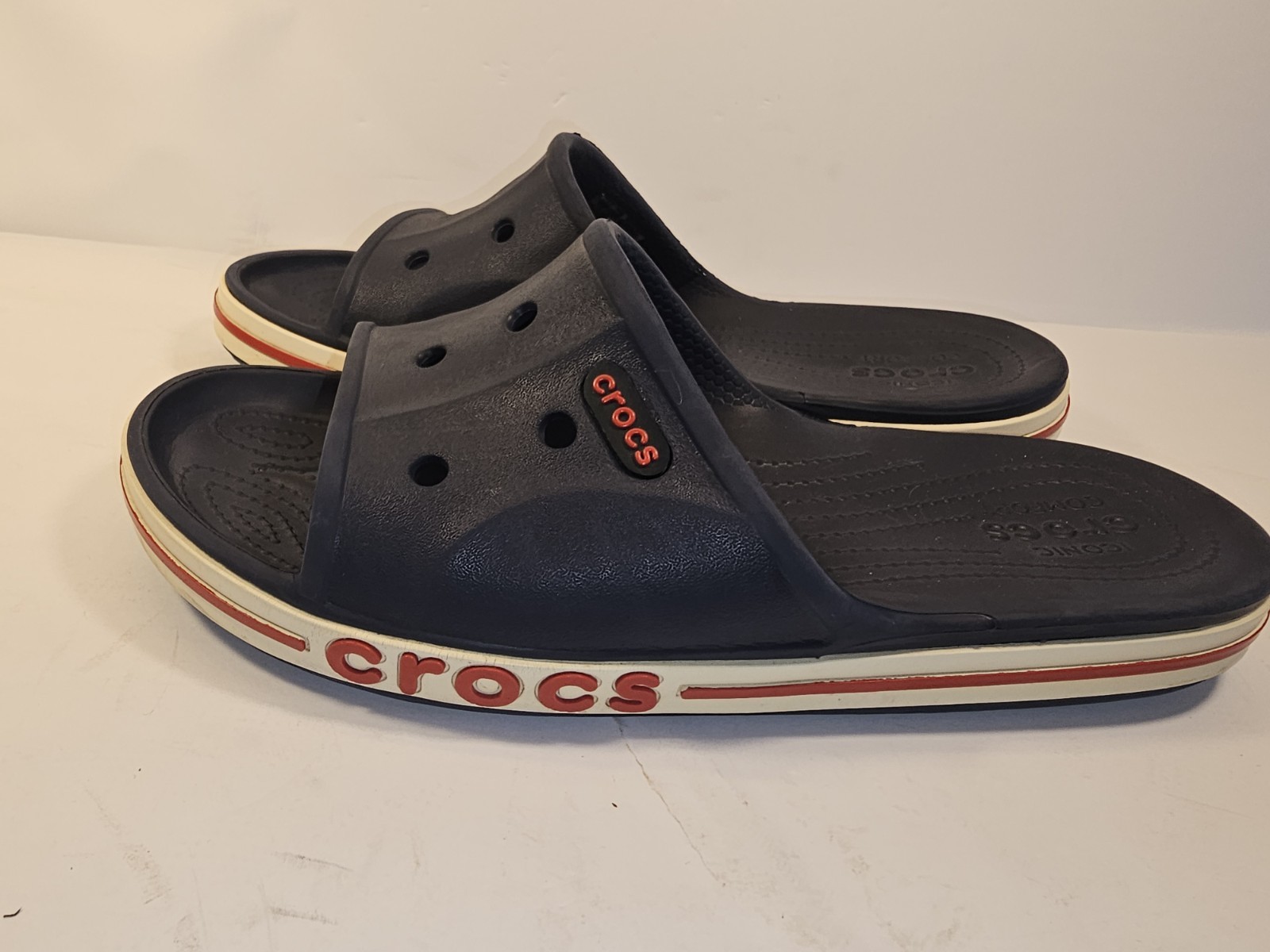Crocs Unisex Bayaband Slide – Navy/Pepper – Men’s 6 Womens 8