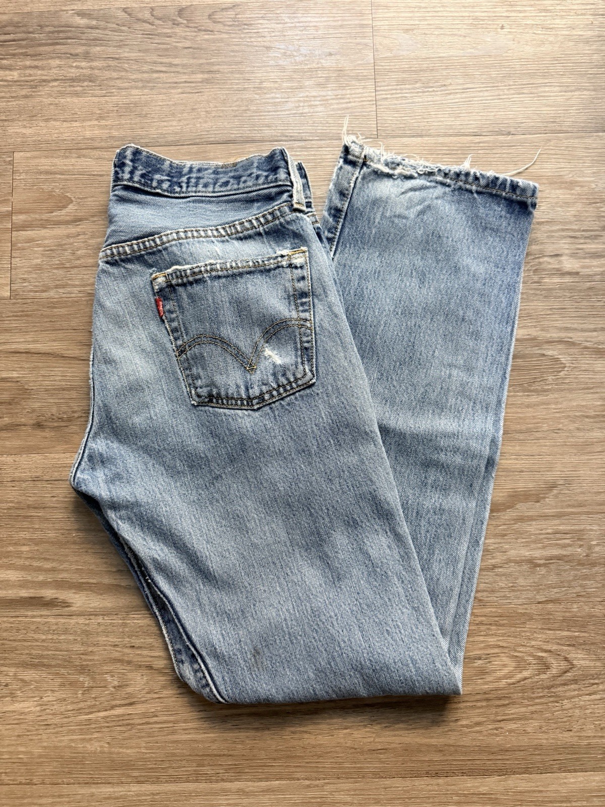 Vtg Y2K Levis 501 Jeans Thrashed Distressed Faded Grunge Skate 90s Grunge 30×29