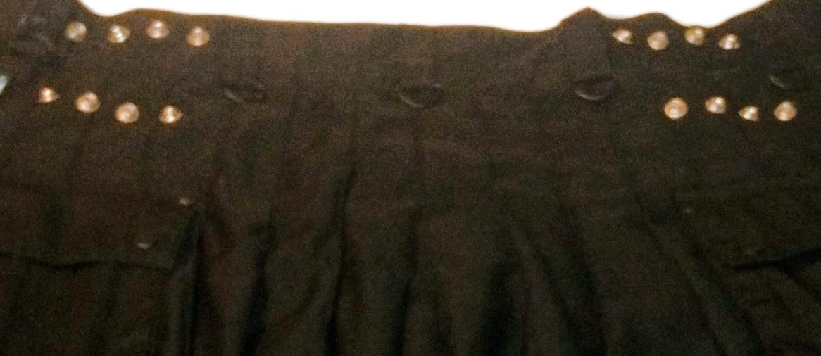 All Kilts Sports Deluxe Black 100% Cotton Sport Kilt Men Size 36 Kilt Style